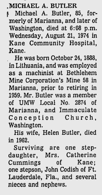 Michael A. Butler obit